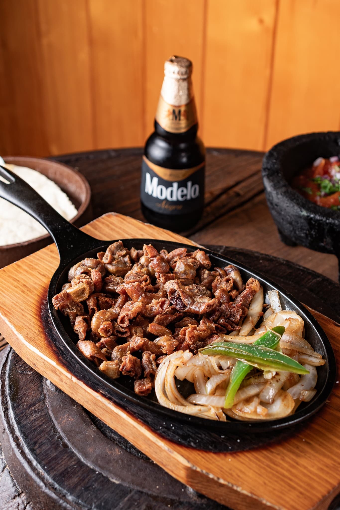 Fajitas en comal